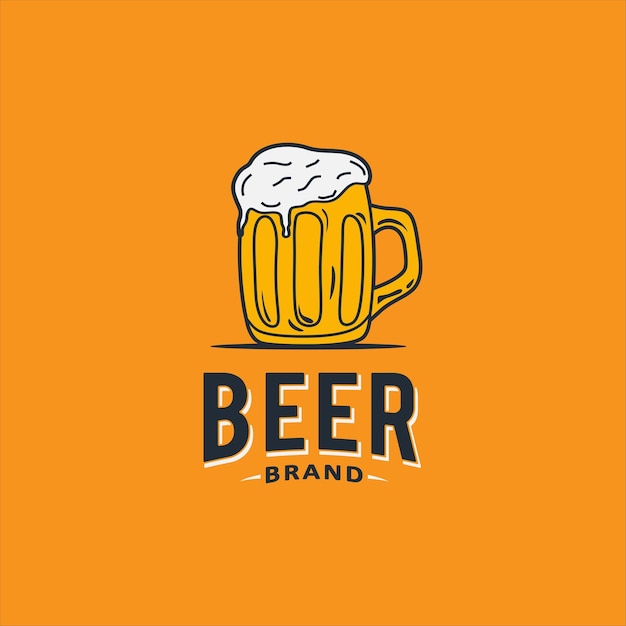 Vetor modelo de design de logotipo de cerveja