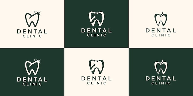 Modelo de design de logotipo de clínica de saúde dentária.