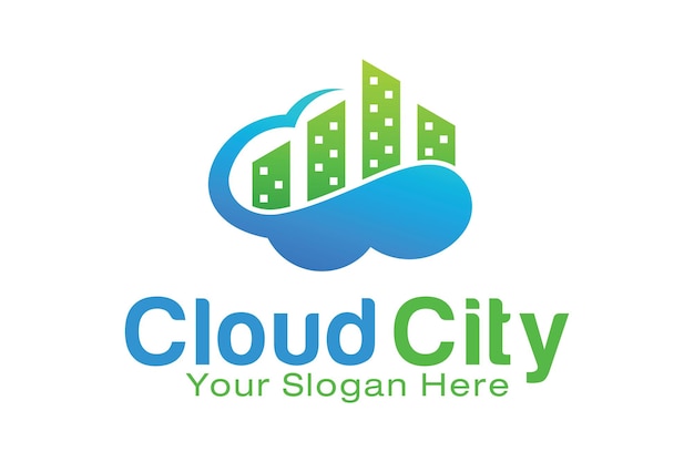 Modelo de design de logotipo de cloud city