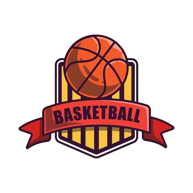Modelo de design de logotipo de clube de basquete