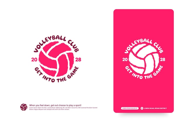 Modelo de design de logotipo de clube de voleibol logotipo de torneios de voleibol ícone do esporte e design de símbolo