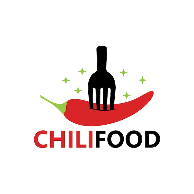 Modelo de design de logotipo de comida chili