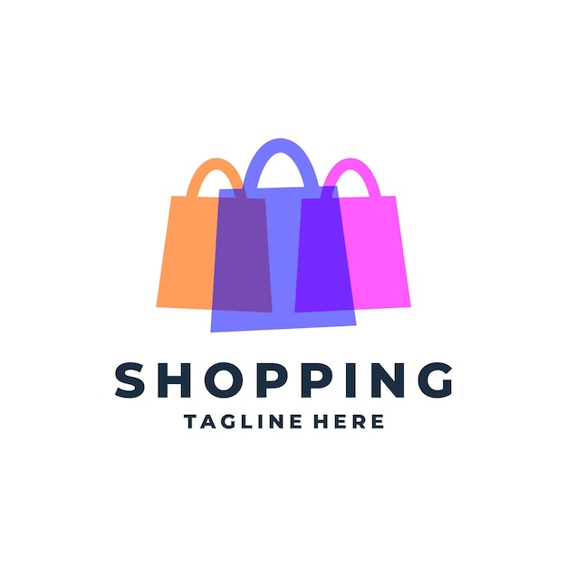 Modelo de design de logotipo de compras