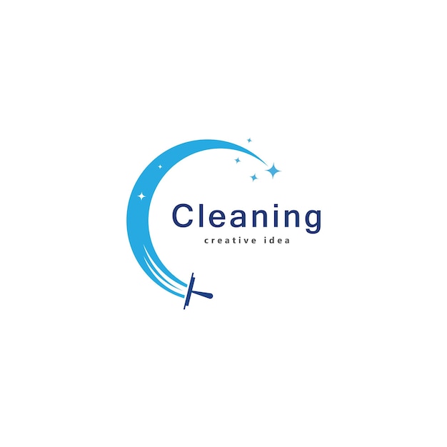 Modelo de design de logotipo de conceito de limpeza criativa