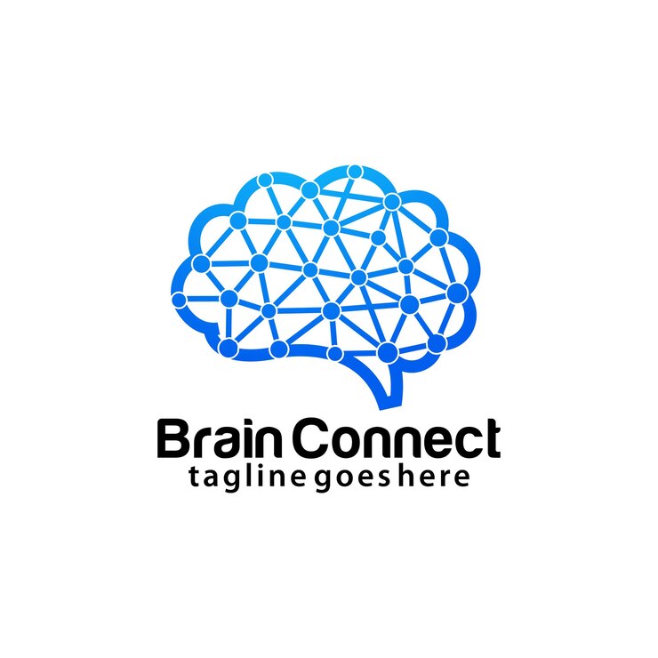 Vetor modelo de design de logotipo de conexão cerebral