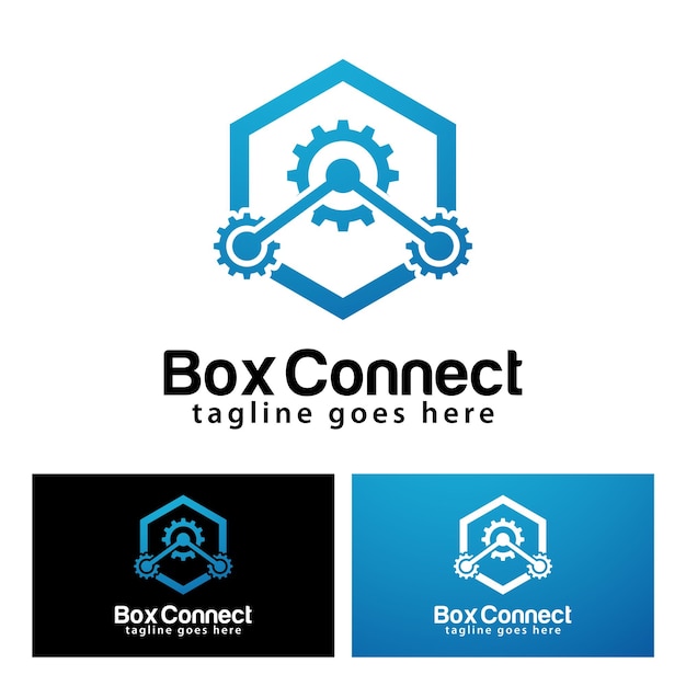 Modelo de design de logotipo de conexão de caixa