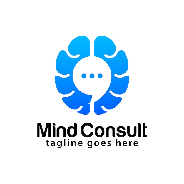 Vetor modelo de design de logotipo de consulta de mente