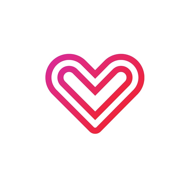 Modelo de design de logotipo de coração