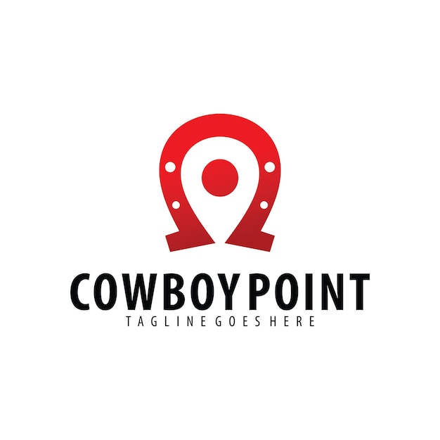 Modelo de design de logotipo de cowboy point