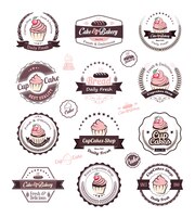 Modelo de design de logotipo de cupcake e padaria