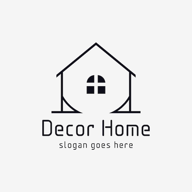 Modelo de design de logotipo de decoração de casa mínimo criativoxA