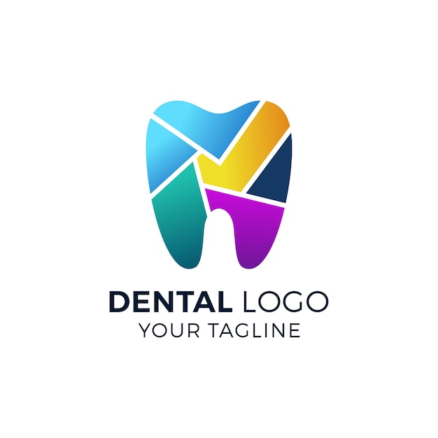 Vetor modelo de design de logotipo de dentista