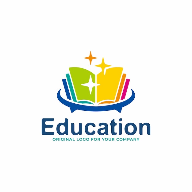 Vetor modelo de design de logotipo de educação do livro.