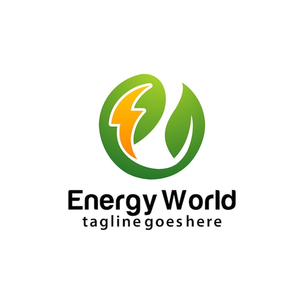 Modelo de design de logotipo de energia mundial