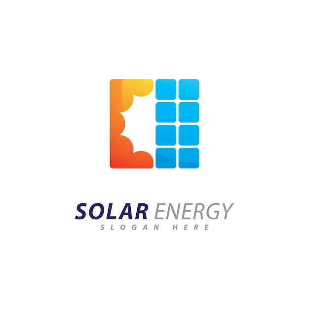 Modelo de design de logotipo de energia solar logotipo de eletricidade elétrica de energia de painel solar criativo