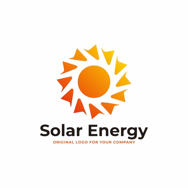 Vetor modelo de design de logotipo de energia solar.