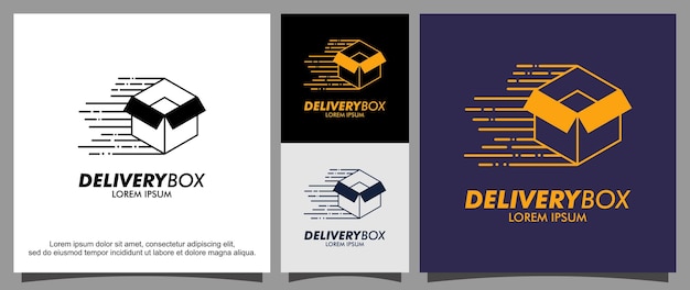 Modelo de design de logotipo de entrega de caixa