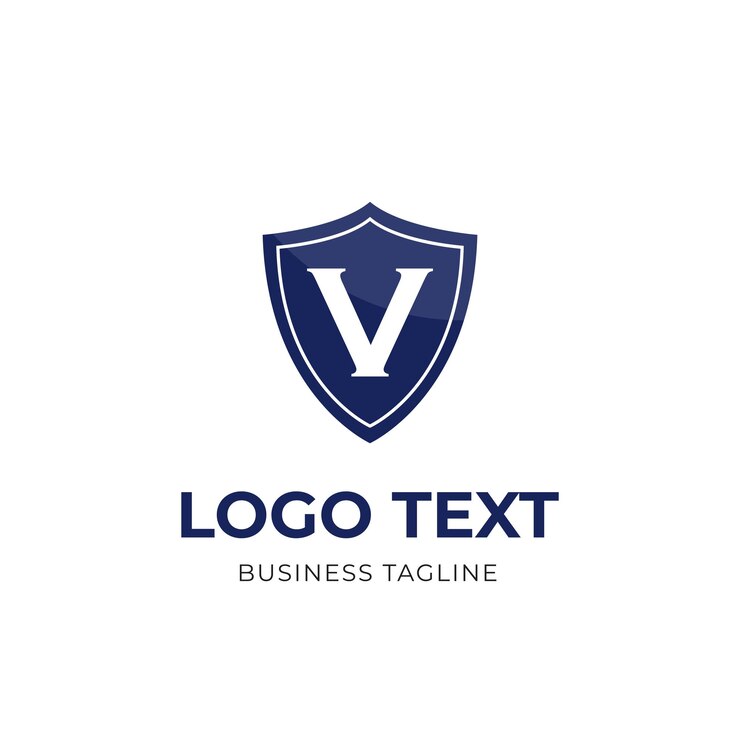 Modelo de design de logotipo de escudo V