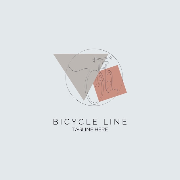 Modelo de design de logotipo de estilo de linha de bicicleta para marca ou empresa e outros