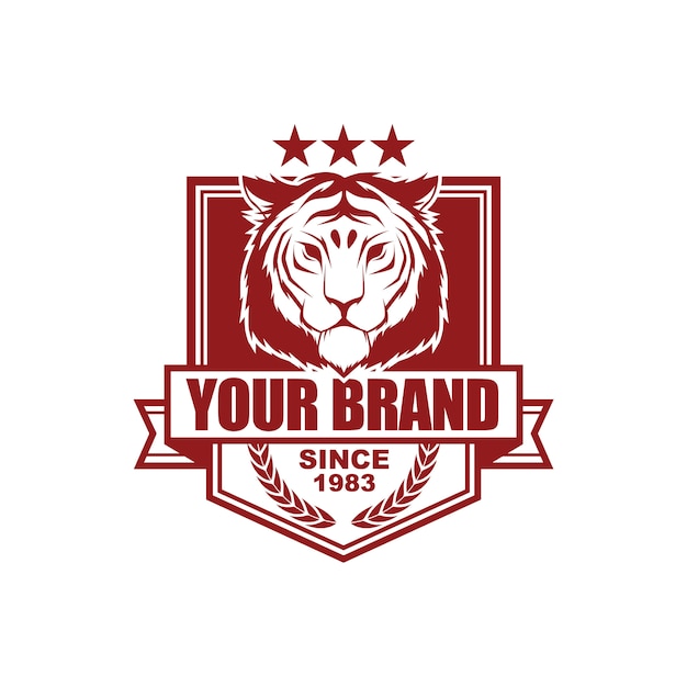 Modelo de design de logotipo de estilo vintage de vetor com tigre