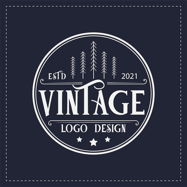 Vetor modelo de design de logotipo de estilo vintage retrô logotipo de estilo antigo com um distintivo