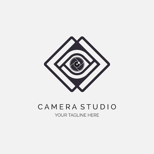 Modelo de design de logotipo de estúdio de câmera para marca ou empresa e outros