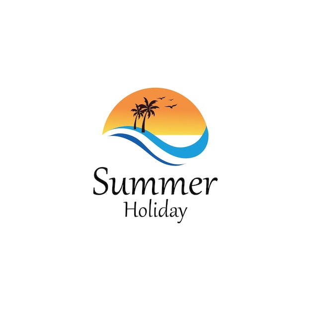 Modelo de design de logotipo de férias de verão