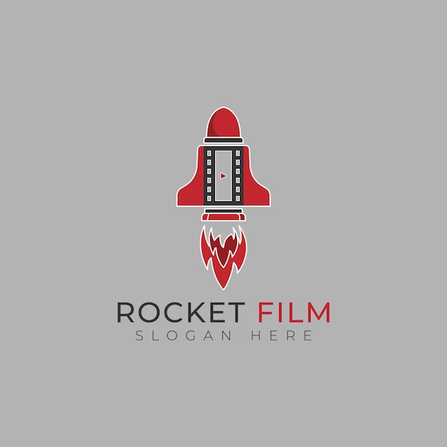 Modelo de design de logotipo de filme de foguete