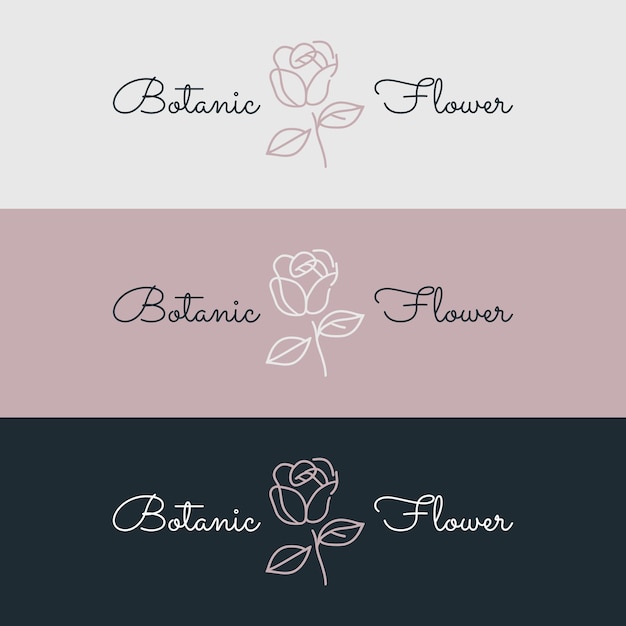 Modelo de design de logotipo de flor botânica vetorial