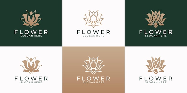 Modelo de design de logotipo de flor de lótus de beleza.