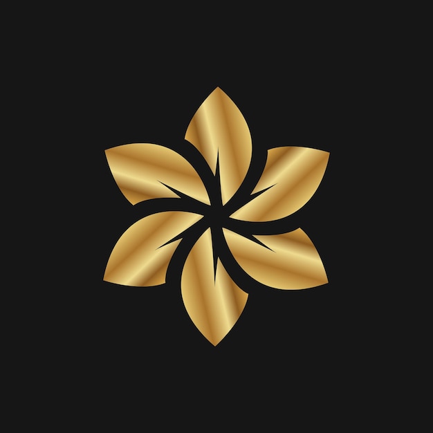 Vetor modelo de design de logotipo de flor dourada criativa