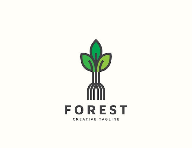 Modelo de design de logotipo de floresta
