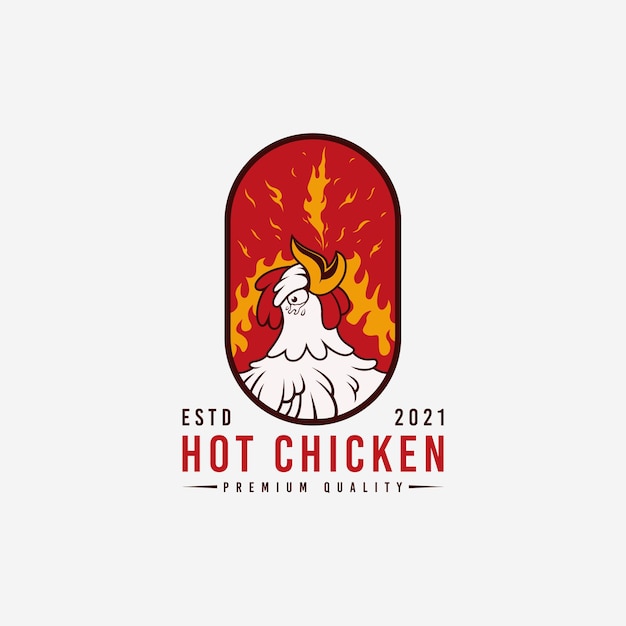 Vetor modelo de design de logotipo de frango quente