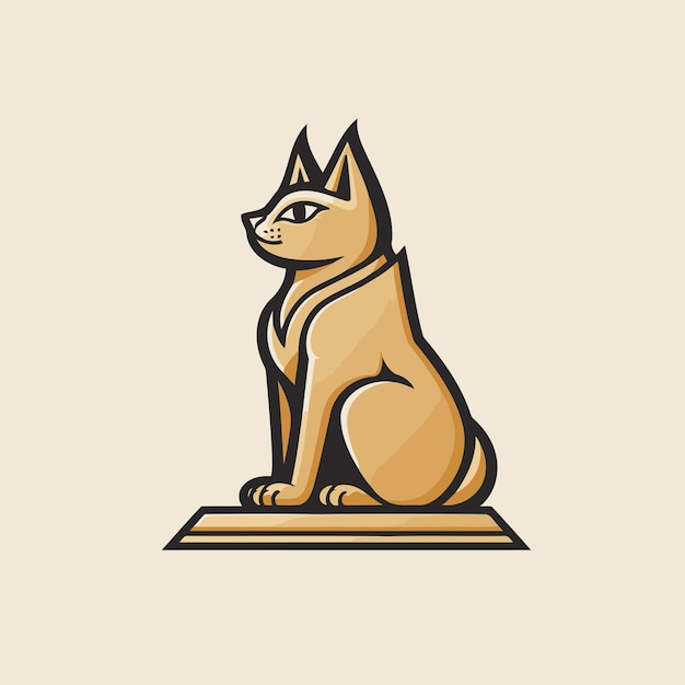 Vetor modelo de design de logotipo de gato ilustração vetorial de um gato em uma plataforma