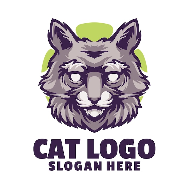 Modelo de design de logotipo de gato