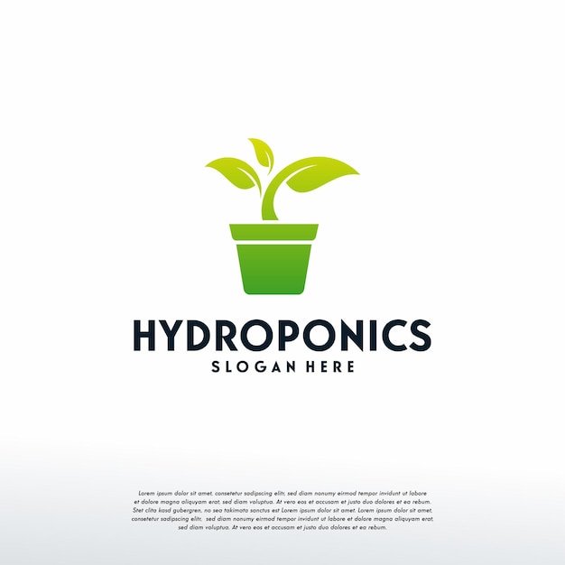 Modelo de design de logotipo de hidroponia, modelo de logotipo little plant, ícone de símbolo de logotipo