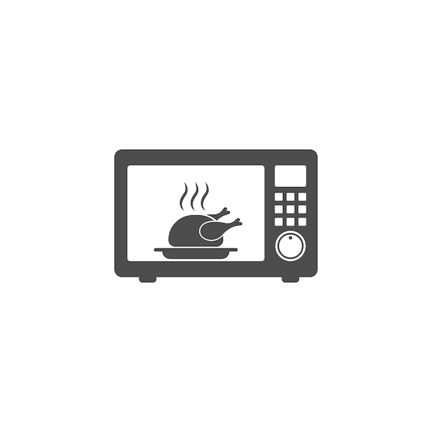 Modelo de design de logotipo de ícone de forno de microondas