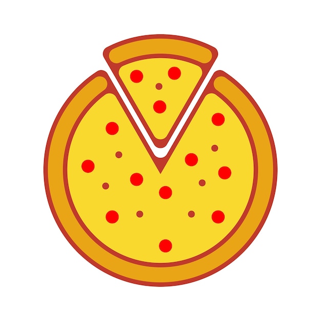 Modelo de design de logotipo de ícone de pizza