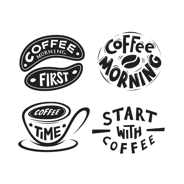 Modelo de design de logotipo de ícone de vetor de café usando emblema de emblemas de rótulos de cafeteria