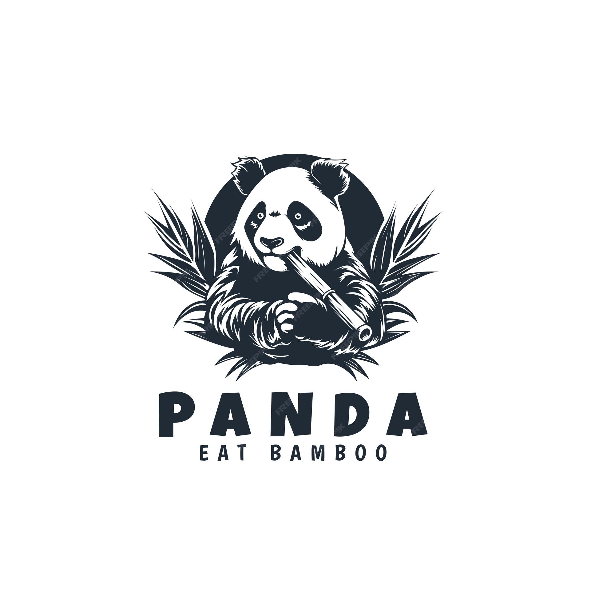 Silhueta de panda em estilo simples e plano