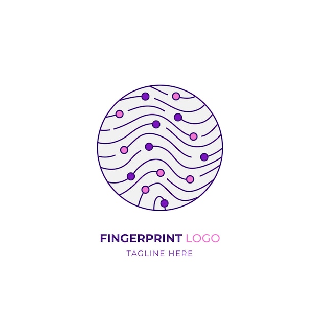 Modelo de design de logotipo de impressão digital desenhado à mão