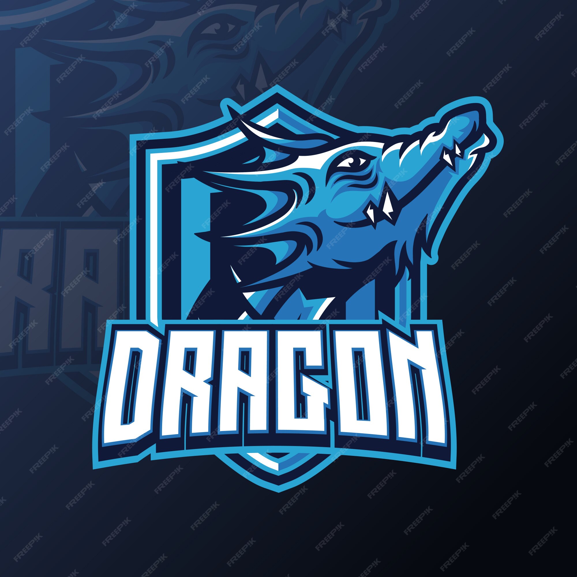 Design de logotipo de jogos de dragão esport