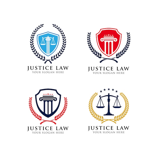 Modelo de design de logotipo de lei justiça emblema