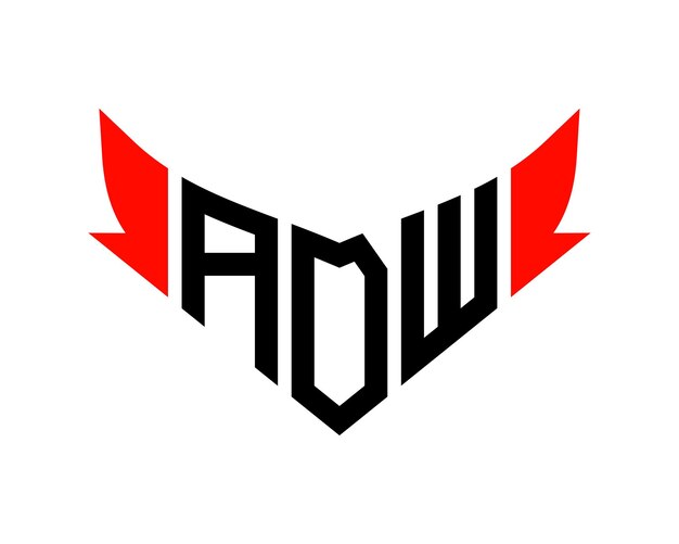 Vetor modelo de design de logotipo de letra adw