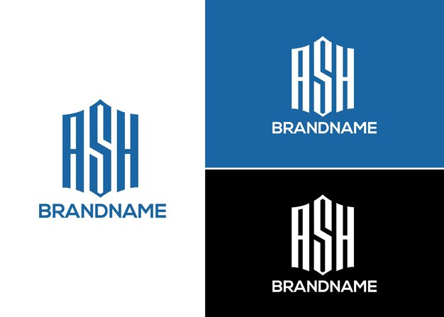 Vetor modelo de design de logotipo de letra ash corporativo moderno e exclusivo