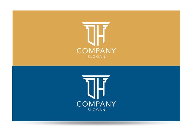 Modelo de design de logotipo de letra inicial de monograma moderno dh