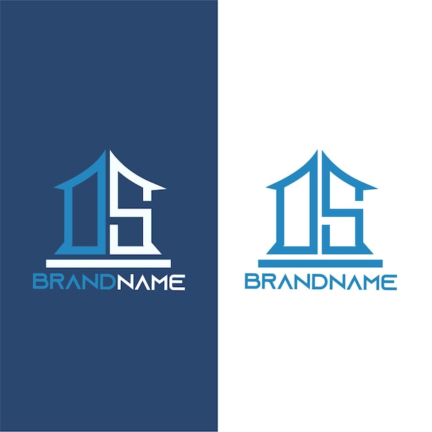 Modelo de design de logotipo de letra inicial de monograma moderno ds