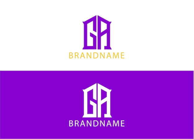 Modelo de design de logotipo de letra inicial de monograma moderno ga
