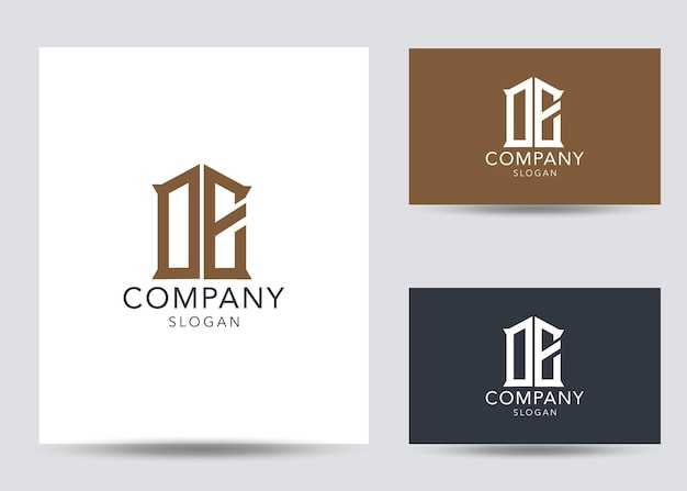 Modelo de design de logotipo de letra inicial de monograma moderno oe