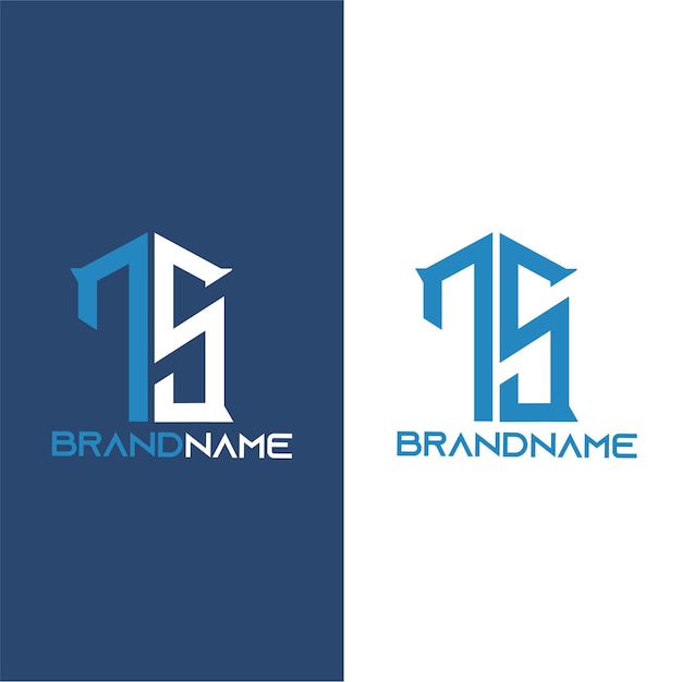 Modelo de design de logotipo de letra inicial de monograma moderno ts